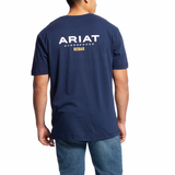 10025410 - navy REBAR COTTON STRONG SHORT SLEEVE LOGO CREW SHIRT (Ariat)