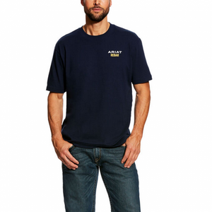 10025410 - navy REBAR COTTON STRONG SHORT SLEEVE LOGO CREW SHIRT (Ariat)