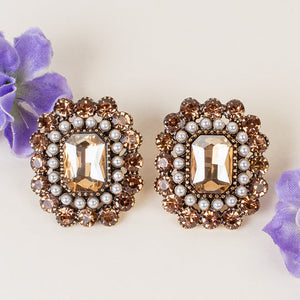 rhinestone gold earrings