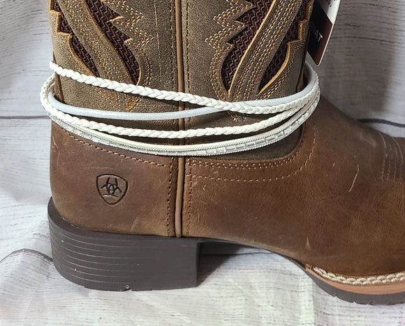 white braided boot bracelet