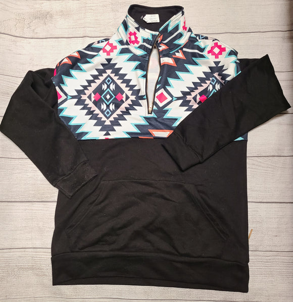 aztec 3/4 zip sweater