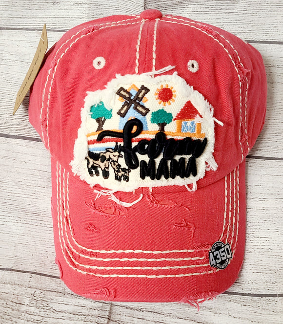 pink farm mama hat