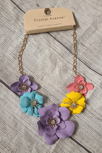 metal coated flower necklace