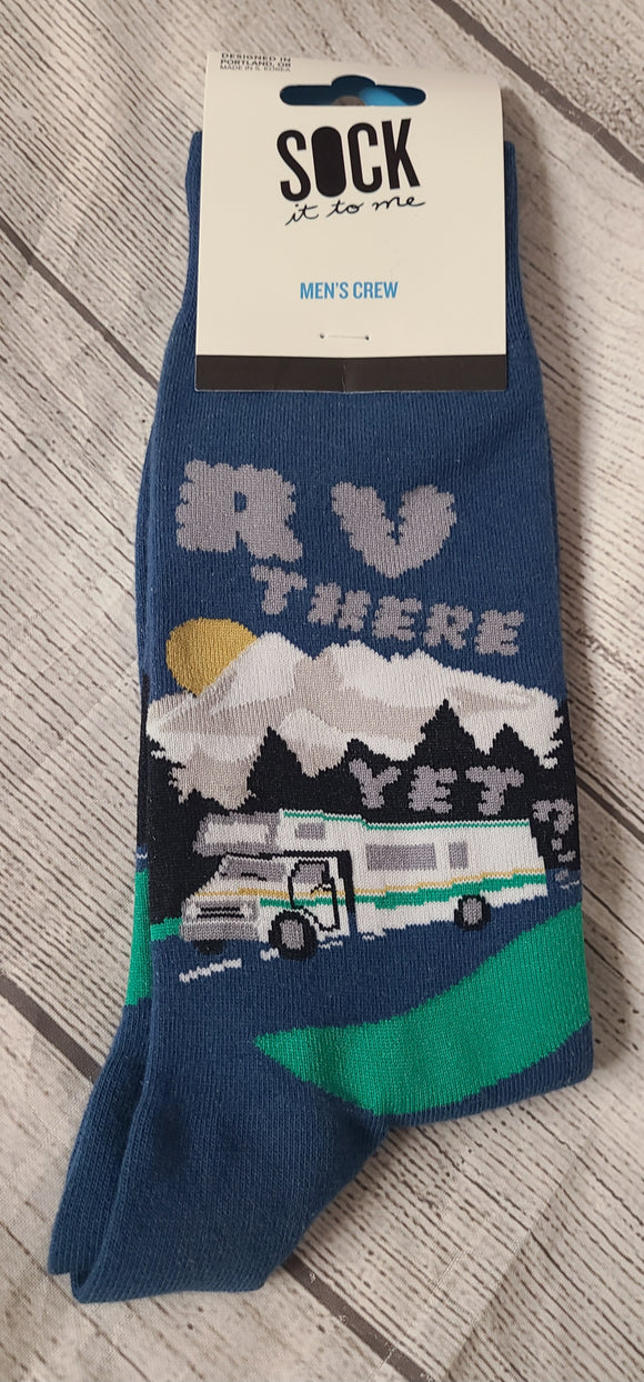 rv there yet mens Crew Socks