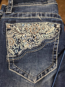 32" GRACE IN LA GRACE IN LA WESTERN EMBROIDERY - LADIES JEANS - EB61672