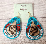 seed bead horse head earrings