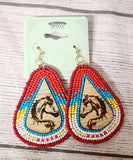 seed bead horse head earrings