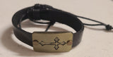 leather cross drawstring bracelet