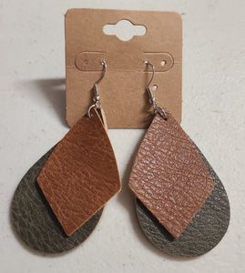 leather teardrop earring