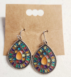 colorful teardrop earring