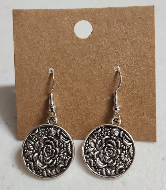 circle rose earring