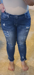 grace in la- stretch Distressed patched skinny jean en51790