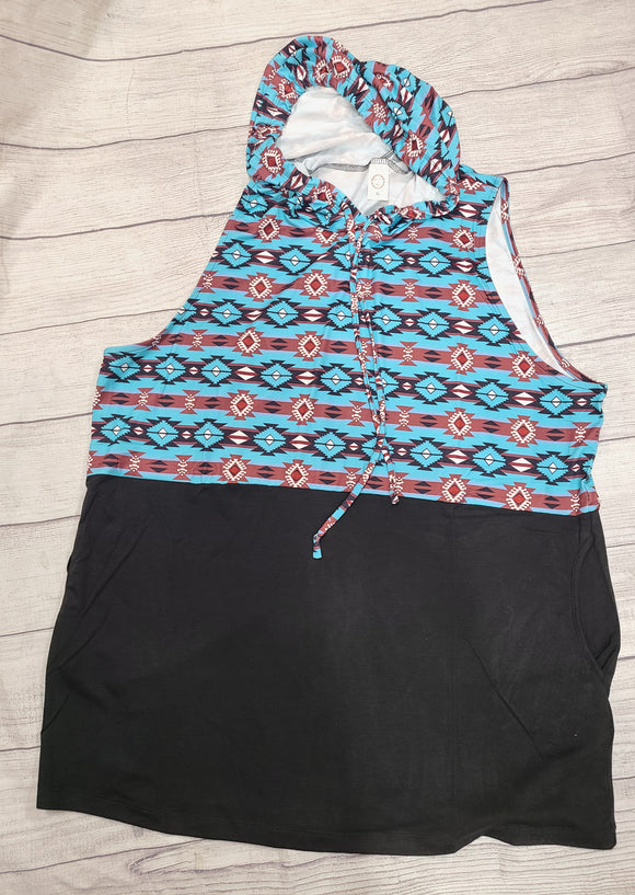 hoodie it on up aztec tank hoodie