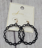 metal chain covered earring hoops