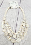 large crackle stone tiered necklace