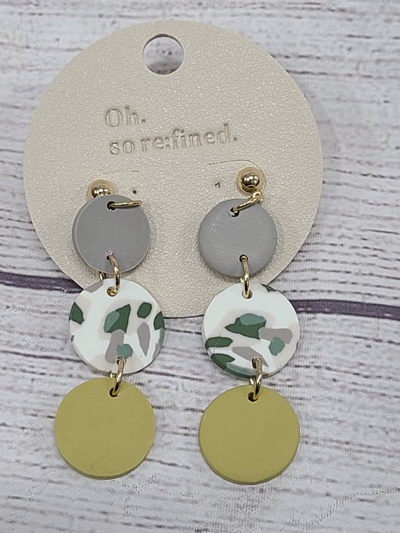 camo disc drop earring