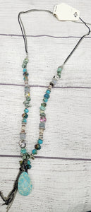 multi stone long necklace