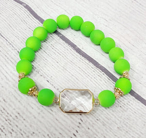 bright green stretchy bracelet