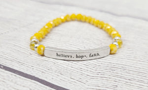 believe. hope. faith. stretchy bracelet