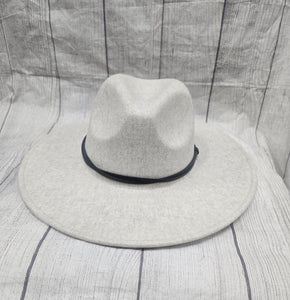 grey wool look like fashion hat