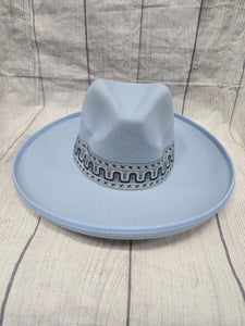 blue fashion hat