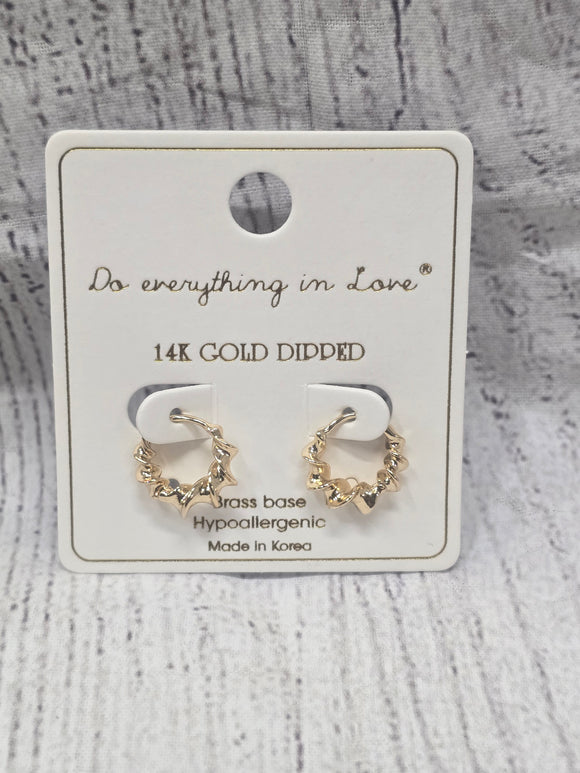 twisted hoop earring- 14 karat gold dipped