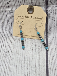 faux Navajo bead and turquoise earrings