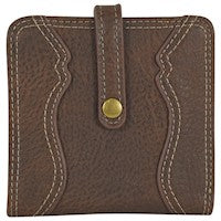 JUSTIN MIDI WALLET TEXTURED BROWN W/YOKE DETAIL 22108674W