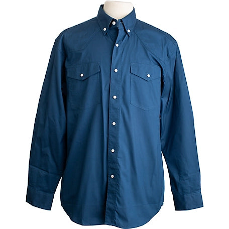 mens oxford blue snap shirt