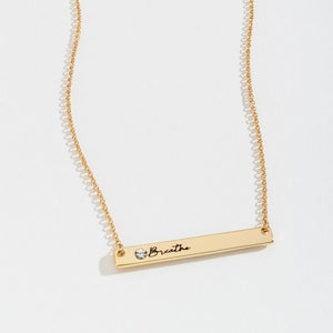 Breathe Inspirational Bar Necklace