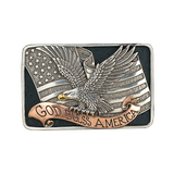 Nocona Men's Rectangle God Bless America Belt Buckle 37913