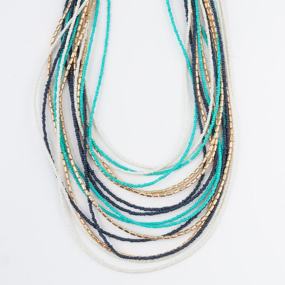 Zora Multi Row Beaded Necklace