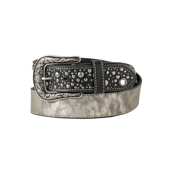 Angel Ranch Black with Grey Shimmer Belt for Women