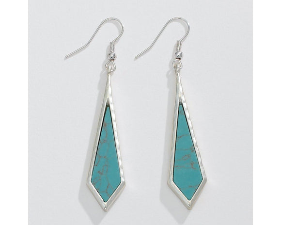 semi precious stone silver earring