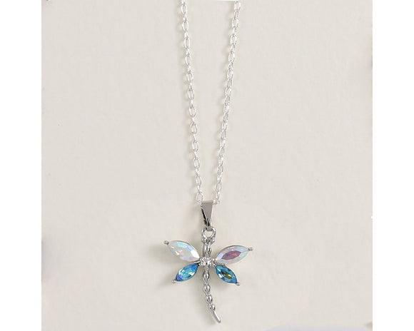 clear ab and aqua rhinestone necklace 18