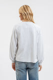 EXPOSED SEAM RELAXED LONG SLEEVE KNIT TOP