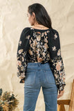 floral bishop sleeve top