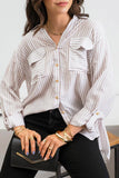 STRIPED LIGHTWEIGHT WOVEN TOP