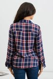 PLAID BUTTON DOWN WRAP FRONT TOP