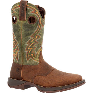 Rebel™ by Durango® Dark Chestnut and Hunter Green Western Boot ddb0390