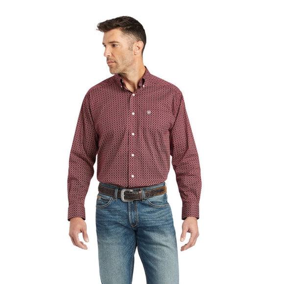 ARIAT KENNY STRETCH DARK RED - MENS SHIRT - 10042334