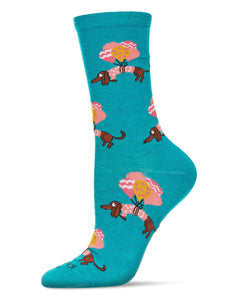 memoi bamboo Rayon socks- dachshund float