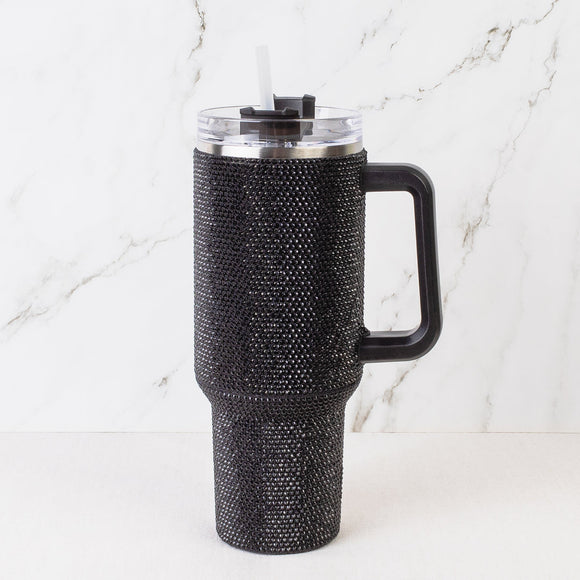 Rhinestone 40oz Tumbler - Black