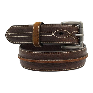 3D Belts® Children's Dark Brown Raised Center Leather Belt D120000002