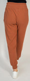 rust colored ribbed comfy pants