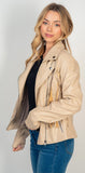 Faux fringe moto jacket