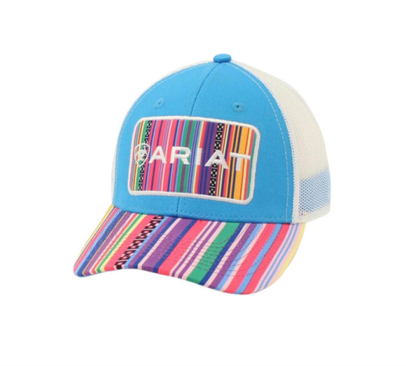 Ariat Ladies Snap Back Large Patch Stripes Multicolored Baseball Hat A300017797