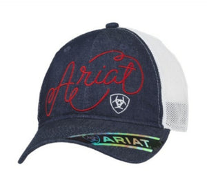 Ariat Women's Cursive Logo Denim Ball Cap by M&F A300015620