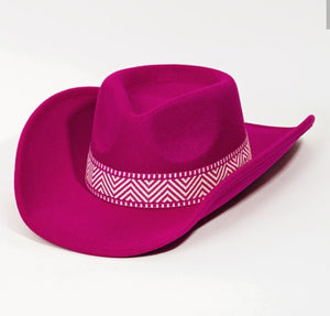 zig zag cowboy hat- fuchsia