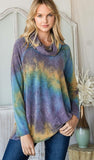 tye dye funnel neck top